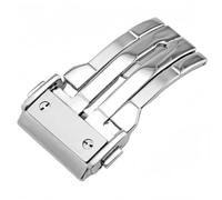 BoBoHome Brushed Metal Adjustable Wristwatch Clasp, Rust-Free Anti-Friction Watch Strap Buckle for HUB-LOT B-I-G B-A-N-G Fu-sion Series-Silver 18mm