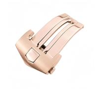 BoBoHome Brushed Solid Stainless Steel Adjustable Watch Buckle Push Button Metal Wristwatch Connection Clasp for TAAG HEUEUR CARERA AQURACER-Rose Gold 18mm