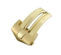 BoBoHome Brushed Solid Stainless Steel Curved-Edge Wristwatch Buckle Sweat Resistant Metal Watch Clasp for TAAG HEUEUR CARERA AQURACER-Gold 18mm