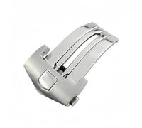 BoBoHome Brushed Solid Stainless Steel Curved-Edge Wristwatch Buckle Tarnish-Resistant Metal Clasp for TAAG HEUEUR CARERA AQURACER-Silver 20mm