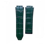BoBoHome Durable Genuine Leather Resin Silicone Bracelet Anti-Slip Stain-Resistant Watch Strap for HUB-LOT B-I-G B-A-N-G Fu-sion Series-Green