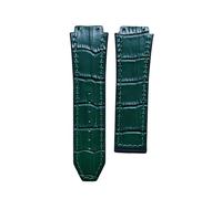 BoBoHome Durable Genuine Leather Resin Silicone Watch Strap Anti-Slip Sweat-Resistant Grip-Friendly Watch Band for HUB-LOT B-I-G B-A-N-G Fu-sion Series-Green