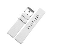 BoBoHome Flexible Genuine Leather Watch Strap Interchangeable Waterproof Colorful Replacement Bracelet Accessories for Diesel DZ1657 DZ4323 DZ7313-White 24mm