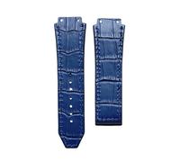 BoBoHome Genuine Leather Resin Silicone Watch Strap Non-Slip Waterproof Skin-Friendly Durable Watch Band for HUB-LOT B-I-G B-A-N-G Fu-sion Series-Deep Blue