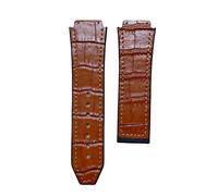 BoBoHome Genuine Leather Resin Silicone Watch Strap Non-Slip Waterproof Skin-Friendly Durable Watch Band for HUB-LOT B-I-G B-A-N-G Fu-sion Series-Light Brown