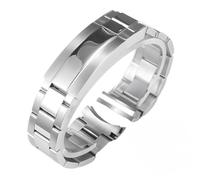 BoBoHome Quick Release Watch Straps Solid Stainless Steel Metal Adjustable Link Bracelet Premium Deployment Buckle for Rolex Submariner Deepsea-20mm Polished Silver