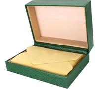 BoBoHome Timeless Green Leather Solid Wood Watch Display Box with Adjustable Wristwatch Pillow Handmade Dustproof Watch Organizer for Collectors for Ro-le-x