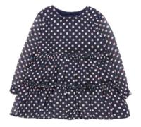 Boboli Chiffon Long Sleeve Short Dress Blue 12 Months Girl