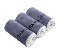 BOBOR 3-Pack 14 x 29 Inch Gym Towels, Workout Sweat Towel for Men Gym, Super Absorbent, Fast Drying Fitness Exercise Towels for Sweat, Soft Microfiber (Gray 3 Pack, 14" x 29")