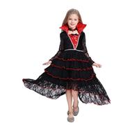 BOBORA Girls Halloween Vampire Costume Royal Victorian Gothic Vampire Queen Dress Up Deluxe Set Dracula Cosplay Vampire Outfit Classic Lace Vampire Dress Costumes