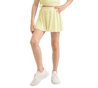 BOBORA Girls Tennis Skirts with Built-in Shorts Athletic Golf Skorts Dance Running School Sport Skirt with Pockets 5-12Y Yellow
