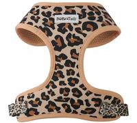 Bobotails Flower Printed Dog Harness with D-Ring Leash Clip Set,Adjustable Soft Padded and Polyster Fabric Pet Vest for Medium and Small Dogs (Leopard, Small)