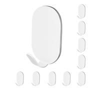 BOBOZAN 10 Pack Sticky Hooks, Stainless Steel Self Adhesive Hooks Stick on Wall Holder for Tea Towel, Robe, Coat, Kitchen, Bathrooms -Waterproof & Rustproof
