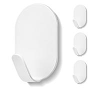 BOBOZAN 4 Pack Sticky Hooks, Stainless Steel Self Adhesive Hooks Stick on Wall Holder for Tea Towel, Robe, Coat, Kitchen, Bathrooms -Waterproof & Rustproof