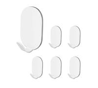 BOBOZAN 6 Pack Sticky Hooks, Stainless Steel Self Adhesive Hooks Stick on Wall Holder for Tea Towel, Robe, Coat, Kitchen, Bathrooms -Waterproof & Rustproof