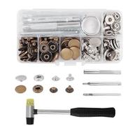 BOBOZAN Press Studs Snaps Fasteners 12.5mm x30 Sets-Metal Popper Fasteners No Sew -2-Color Press Studs with Tool Kits and Hammer for Leather, Clothes, Purse, Jeans Wears, Bags-Rust-Proof and Durable