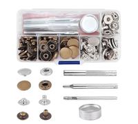 BOBOZAN Press Studs Snaps Fasteners 15mm x30 Sets-Metal Popper Fasteners No Sew -2-Color Press Studs with Tool Kits for Leather, Clothes, Purse, Jackets, Jeans Wears, Bags-Rust-Proof and Durable