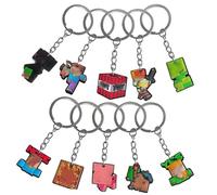 BOBOZHONG 10 Pcs Cartoon Keychains Set - Cute Video Game Themed Keyrings for Party Favors, Birthday Goodie Bags - Key Rings for Boys, Girls, Kids & Adult Gaming Fans - Fun Children's Gift Supplies