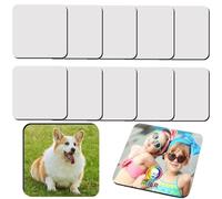 BOBOZHONG 10 Pcs Sublimation Blank Refrigerator Magnets,Personalized Sublimation Fridge Refrigerator,DIY Decorative Square Magnets for Whiteboard Office Calendar Kitchen Home Wall Decor(5 cm x 5 cm)