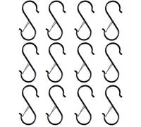 BOBOZHONG 12 Pack S Hooks, Iron S Shaped Hooks for Heavy-Duty, Stainless Steel, Modern, Industrial, Kitchen, Closet, Garage, Workshop, Outdoor, Plant Baskets, Chimes, Lanterns