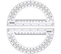 BOBOZHONG 180 Degree Protractor, 10PCS Plastic Protractor Geometry Goniometer, Clear Angle Measurement Measuring Tool for School and Office (6 Inch)