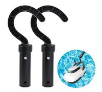 BOBOZHONG 2 Pack Universal Pool Cleaner Hooks,Pool Robot Hook,Hook for All Robotic Pool Cleaner Compatible with All Robotic Pool Vacuums & Sweepers for Telescopic Pole Attachment (Black)