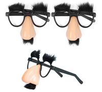 BOBOZHONG 3 Piece Funny Glasses Eyebrows,Disguise Glasses Funny Glasses with Big Nose Eyebrow Moustache Prank Tool Halloween Big Nose Glasses,Birthday Party Cosplay Props