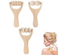 BOBOZHONG 3Pcs Wooden Massage Roller Set - Back/Hand/Muscle Roller Stick, Portable Wood Massager for Full Body, Legs, Thighs & Abdomen - Relieve Pain, Improve Blood Circulation, Gifts for Men/Women