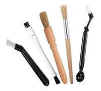 BOBOZHONG 5pcs Coffee Machine & Grinder Cleaning Brush Set, Wood & Nylon Bristles, Plastic & Wood Handles, Coffee Brush Set for Professionals, Barista or Home Use