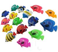 BOBOZHONG Artificial Fishes,20 PCS Small Tropical Lifelike Fish,Artificial Moving Fishes Plastic Floating Fishes Lifelike Fish Ornament Aquarium for Fish Tank Decoration (6 Style)