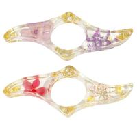BOBOZHONG Book Page Holder,2PCS Resin Dried Flower Book Page Holder, Transparent Handmade Bookmark Floral Book Holder Thumb Reading for Teachers Student Bookworm Readers Literary