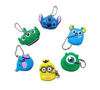 BOBOZHONG Cartoon Key Covers,6 Styles Cartoon Cute Animals Key Chains Key Cover Cap Silicone Keychains Stitch Cartoon Key Caps Elephant Key Rings