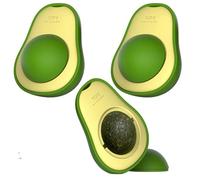 BOBOZHONG Catnip Balls,3PCS Avocado Shaped Catnip Balls Wall Mounted Catnip Ball,Rotatable Catnip Edible Licking Wall Ball Natural Rotating Catnip Licking Balls Cat Chew Toys Interactive Cat Toys