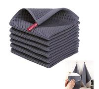 BOBOZHONG Classic Kitchen Towels,3 Pack Highly Absorbent Super Soft Hand Towels affle Weave Dish Cloths for Kitchen Washing Up Waffle Weave Tea Towels 100% cotton Vintage Design Size 34x34cm Grey