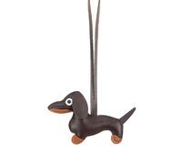 BOBOZHONG Dachshund Keychain - Handmade PU Leather Sausage Dog Keyring, Cute Mini Dog Charm for Keys/Bag/Backpack Decor, Durable Animal Gift (Coffee Brown)