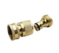 BOBOZHONG Garden Hose Quick Connect, Solid Brass 3/4 Inch Water Hose Fittings Solid Brass No-Leak Garden Hose Connector Fitting Brass Male and Female Set Water Hose Fitting for Garden