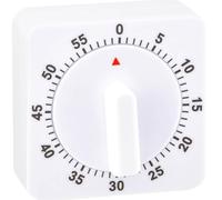 BOBOZHONG Mechanical Kitchen Timer, 60-Minute/1 Hour Wind Up Countdown Timer, Square Egg Timer with Loud Alarm Reminder for Cooking Baking Boiling Exercise Study Home School, White
