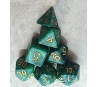 BOBOZHONG Polyhedral Dice,7PCS Layered Polyhedral D&D Dice,for Dungeons and Dragons RPG MTG Table Games(Green)