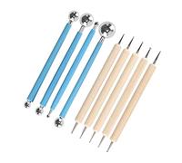 BOBOZHONG Polymer Clay Tools,Clay Modelling Tool Kit, Metal Clay Tools,4pcs Ball Stylus Dotting Tools + 5pcs Embossing Tool for Modelling Sculpting Shaping Engraving Embossing
