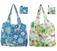 BOBOZHONG Reusable Shopping Bags,2 Pack Reusable Grocery Bags Foldable Large Washable Shopping Bags Eco Friendly Shopper Tote Bags for Daily Use Travel Take Out Storage