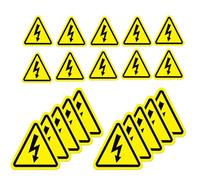 BOBOZHONG Safe Warning Sticker, 20 Pcs 5cm/10cm Triangle Electrical Hazard Stickers, Yellow Vinyl, Indoor Use, Triangle Warning, 20 Count