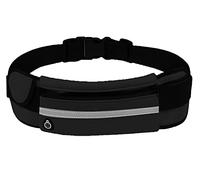 BOBOZHONG Waist Bag for Running,Fitness Mountain Cycling Waist Bag Waterproof with Headphone Holes Cell Phone Pockets Key Adjustable Belt,for Men Women Runners Gym Yoga Hiking Dog Walking(Black)