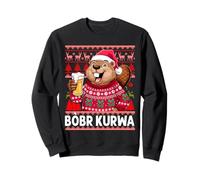 Bòbr Kurwa Christmas Jumper Polish Beer Funny Bober Kurwa Sweatshirt