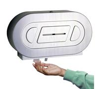 BOBRICK 2892 ClassicSeries Stainless Steel Surface-Mounted Twin Jumbo-Roll Toilet Tissue Dispenser, Satin Finish, 5-5/16" Length, 11-3/8" Height, 20-13/16" Width