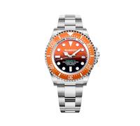 Bobroff Tabarca - Men's Automatic Diver Professional Diver Watch, 1000 m, Orange, Helium Valve BF0004BN, Orange, 44MM, Bracelet