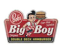 Bob's Big Boy Embossed Metal Sign - Large Bob's Big Boy Wall Art for Kitchen or Man Cave