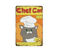 Bobs Burgers Chef Cat Treats Poster Pet Print Chef Cat There's No Business Like Mr. Business Vintage Tin Sign Metal Sign Retro Wall Decor for Home Cafes Office Store Pubs Club 140 X 200mm
