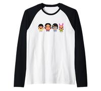 Bob's Burgers Chibi Kawaii Linda Gene Tina and Louise Raglan Baseball Tee