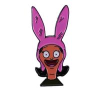 Bob's Burgers Louise Belcher Pink Bunny Rabbit Ears Hat Comedy Animated Cartoon TV Show 1.2" Enamel Pin Badge, 3.05 cm, Metal, enamel