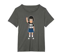 Bob's Burgers Tina Belcher Boo Crew T-Shirt, Women's Plus, Asphalt Grey, 1X